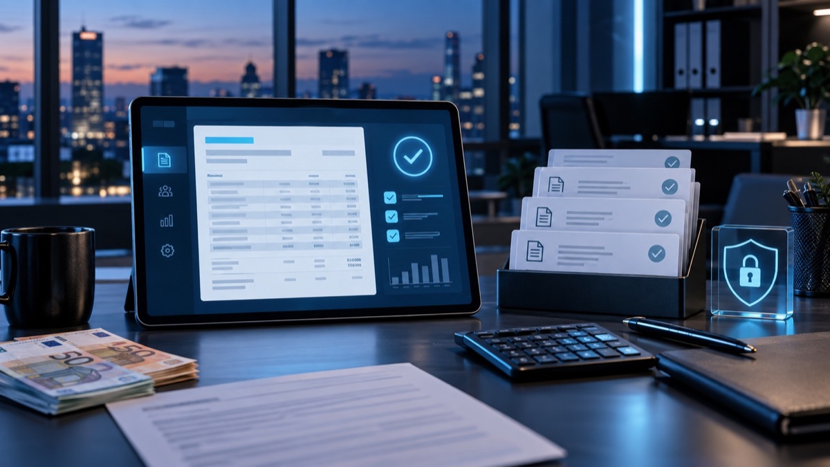 Digitale Entgeltabrechnung mit geprüften Dokumenten und Rechner
